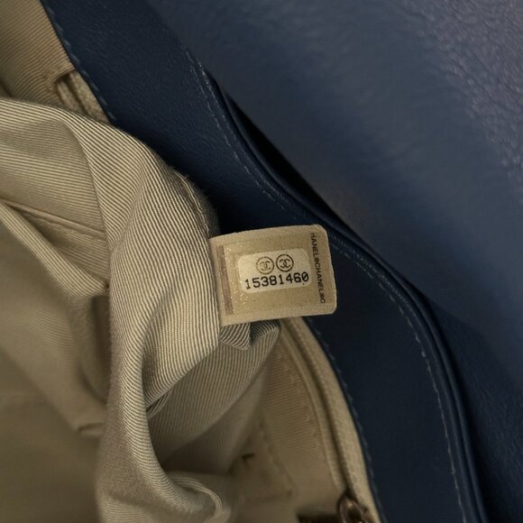 Chanel Navy Lambskin Quilted Chain Around Maxi Flap Bag - Picture 9 of 9